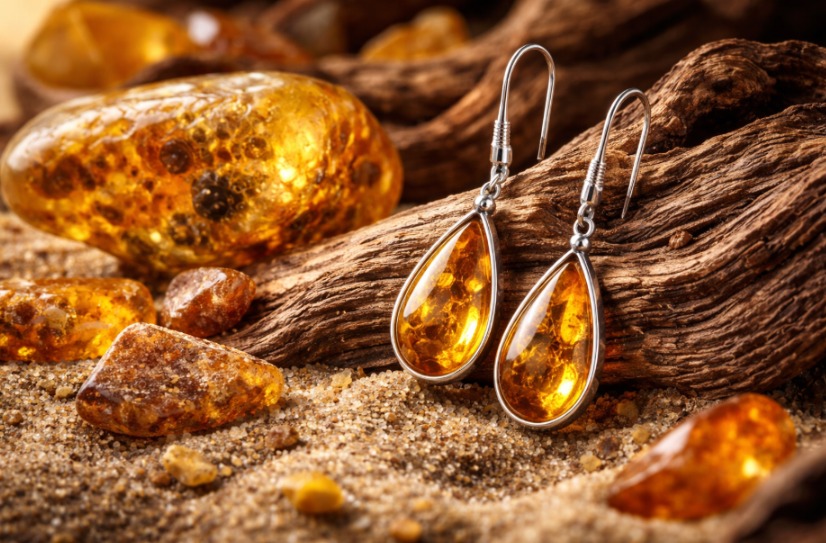 How Baltic Amber Earrings Are Made From Fossilized Resin?